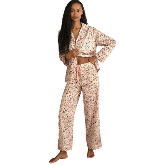 NWT Anthropologie Papinelle Christmas Stars in Berry Pink Size S - Picture 1 of 7
